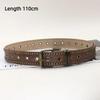 Vintage Pu Leather Belt With Rivet Studs Hollowed-Out Design Perfect For Daily Wear Jeans Casual Outfits