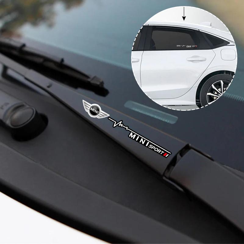 2/4Pcs Car Window Wiper Stickers Emblem Accessories For Mini Cooper JCW Works Hatch F54 F55 F56 F57 F60 R50 R52 R53 R55 R56 R57 Uylez55