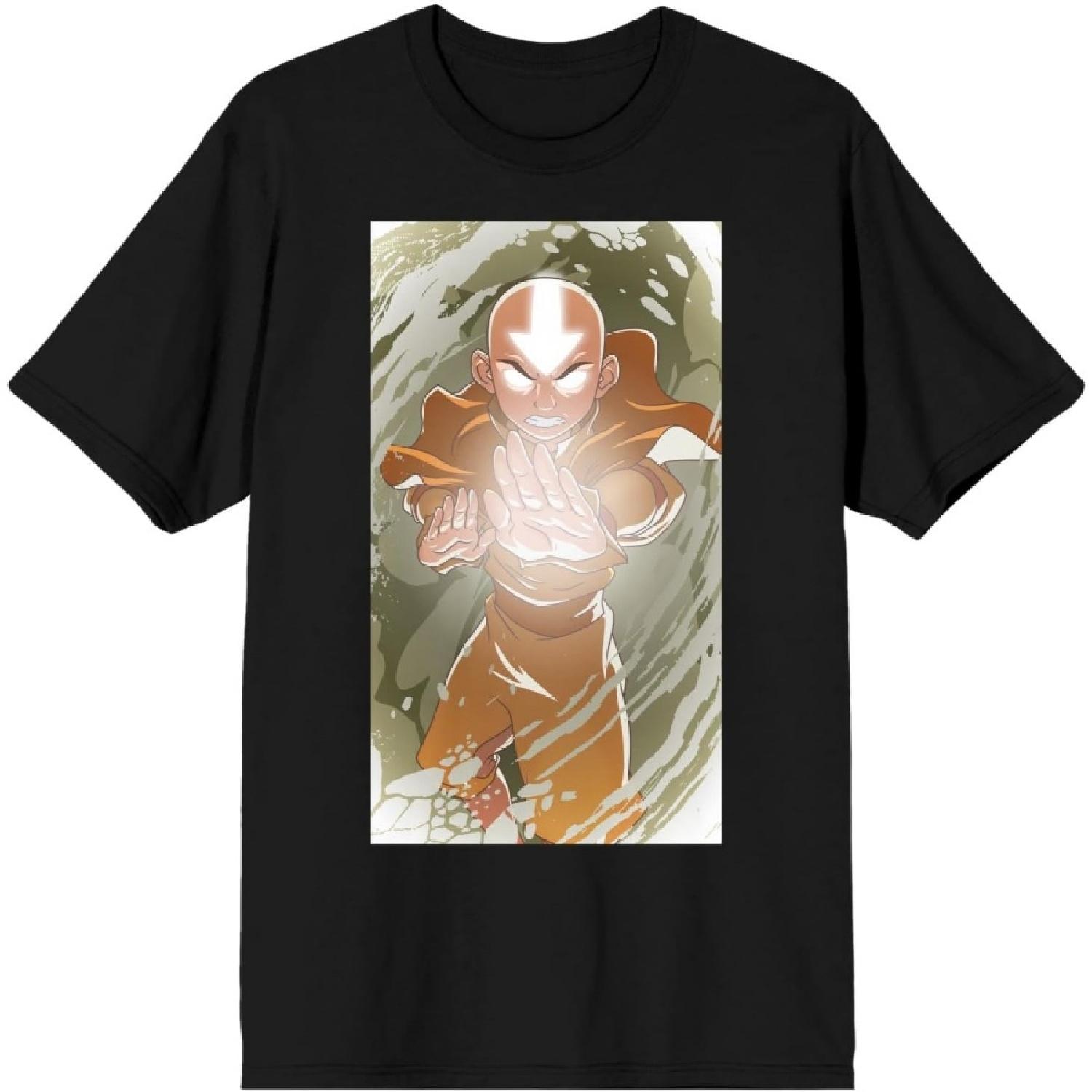 Avatar_ The Last Airbender Aang Airbending Black T-Shirt XXXXXL разноцветный
