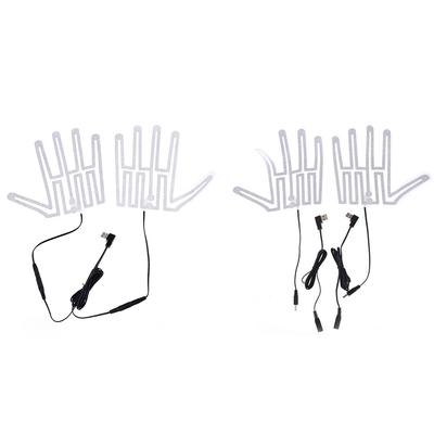 1 Pair Five-Finger Thermal Gloves Heating Pad Carbon Fiber 5V Electric Insulation Heating Film for Outdoor Skiing