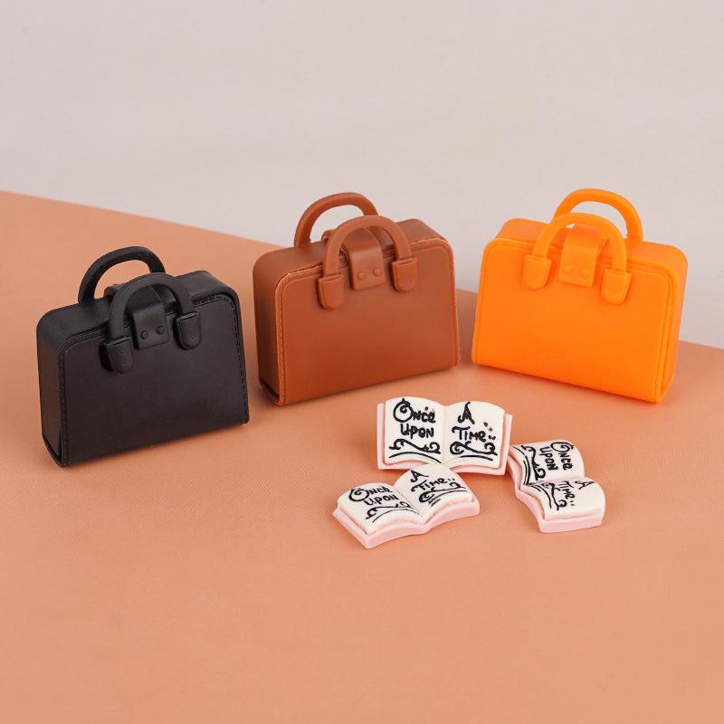 1/12 Dollhouse Simulated Handbag School Bag Book Model Dolls Mini Bags Clothes Accessories Dollhouse Study Decoration Toys