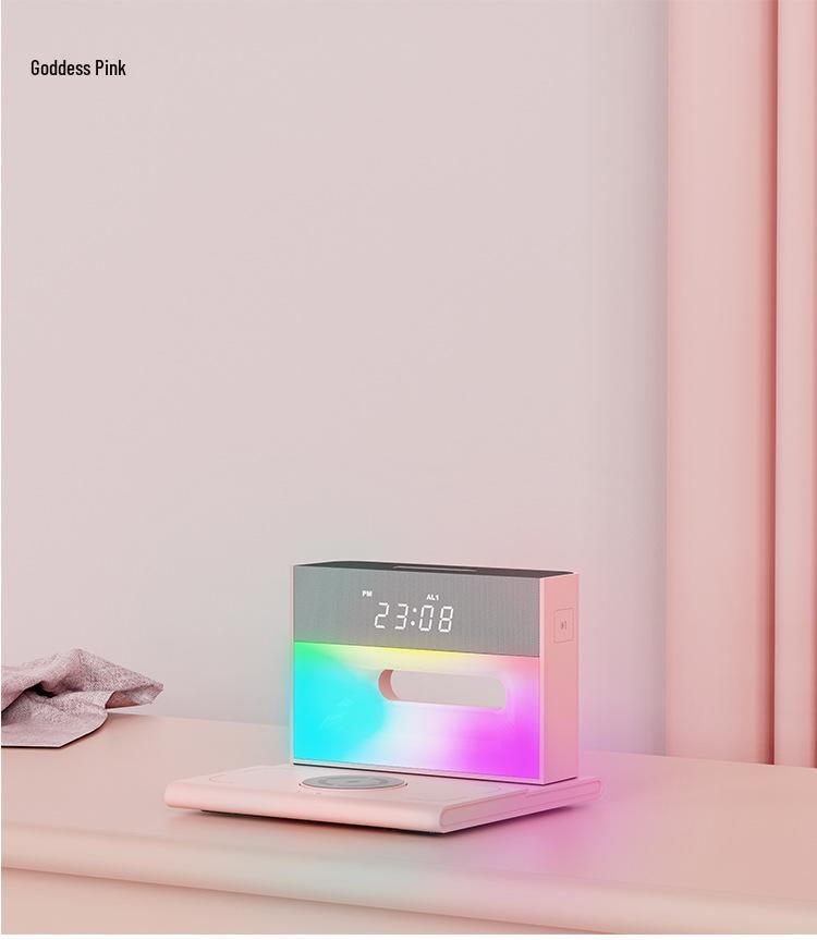 Multifunctional Wireless Charger Night Light Bluetooth Speaker with Custom Logo