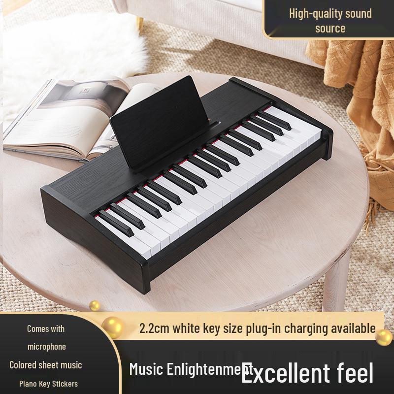 25 & 37-Key Wooden Children's Electronic Organ Piano: Beginner Musical Toy for Kids, Boys & Girls, Multifunctional for Home Use