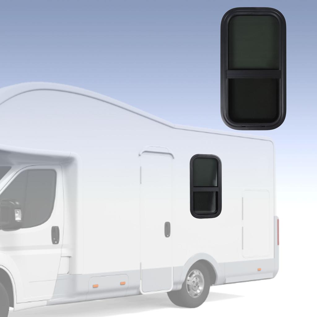 24.4x12.2 Inch RV Windows Aluminum Alloy Waterproof UV Resistant Tempered Glass Trailer Window with Screen for Campers