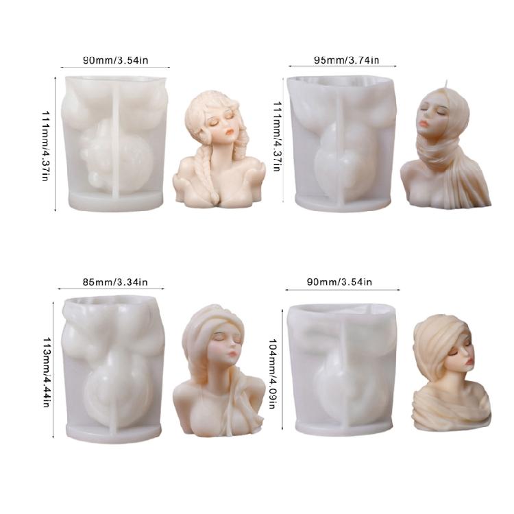 Mädchenporträt Kerzenform Handgemachte Silikonformen Epoxidharzformen Ornamentformen Gussformen Bastelbedarf