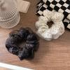 Chic Polka Dot Mesh Double Layer Hair Scrunchies - Black & White, Stylish for Parties, Birthdays, And Girls'S Day Gifts, Everyday Hair Accessories