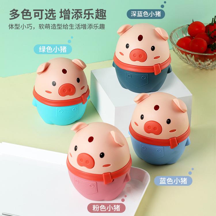 Cartoon Piggy Toothpick Box Automatically Pops Up Creative Plastic Cute Home Living Room Commercial Press Toothpick Holder