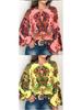Frühling/Sommer 2025 Damen Digitaldruck Laternenärmel Bluse