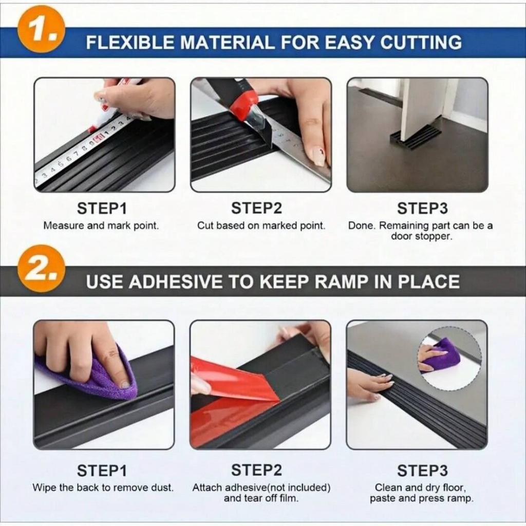 1PC 0.9m/35.43inch self-adhesive threshold ramp decorative strip, self-adhesive slope pad, suitable for threshold and home decor