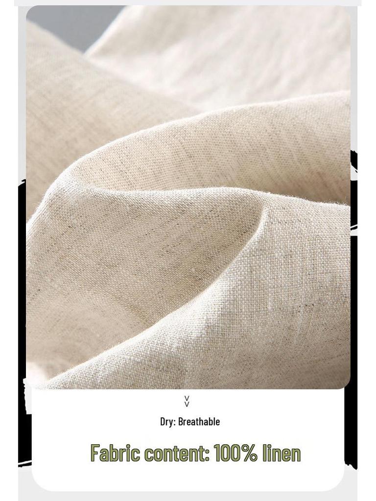Pure Linen Men's Stand Collar Long Sleeve Shirt - National Style, Versatile, Trendy, Loose Fit
