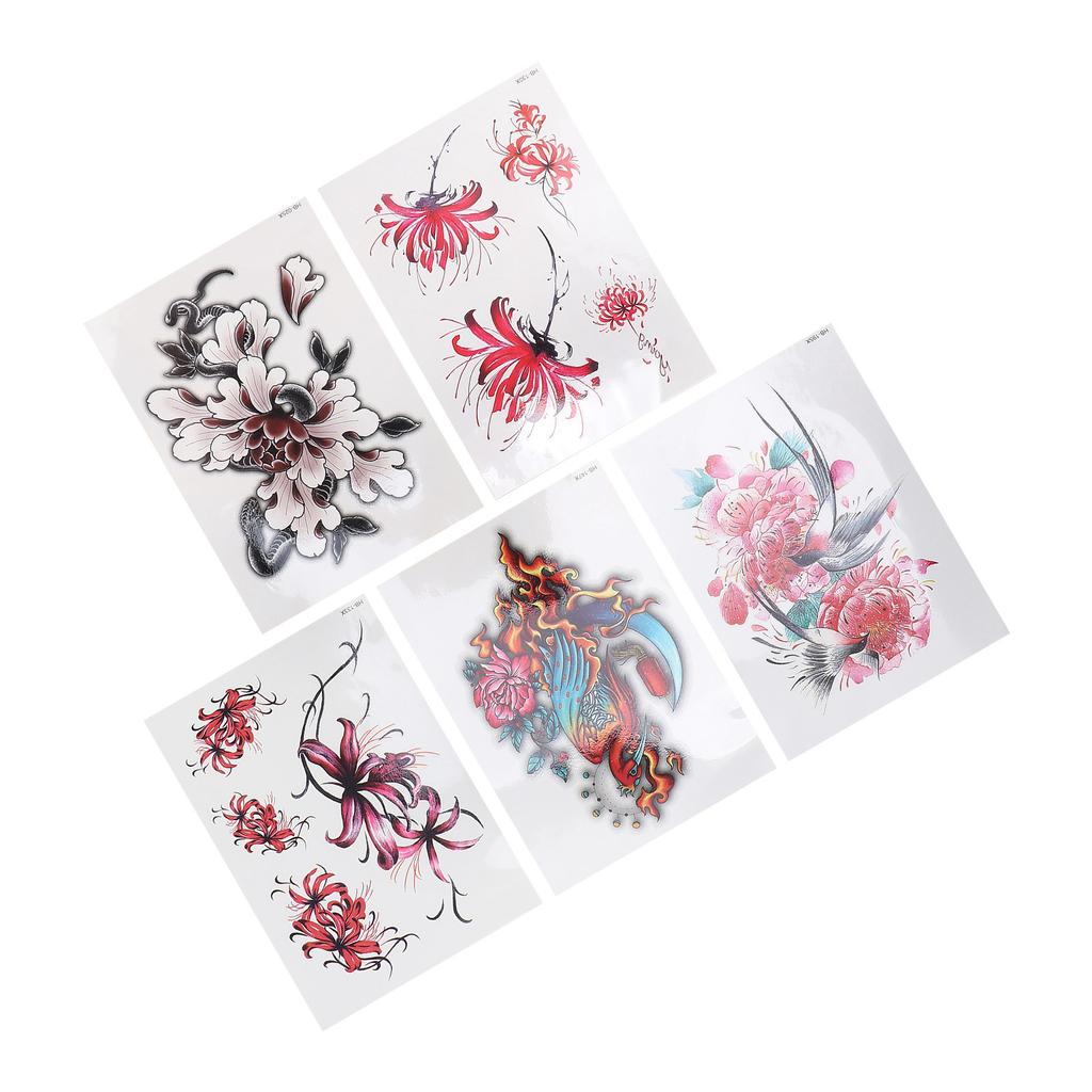 Women Flower Pattern Waterproof Tattoo Sticker Arm Back Exquisite Temporary Tattoo Sticker