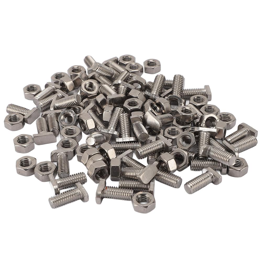 50pcs Greenhouse Bolts Nuts Set Stainless Steel M6X14 Bolts and M6 Hex Nuts for Outdoor Plant Gardening