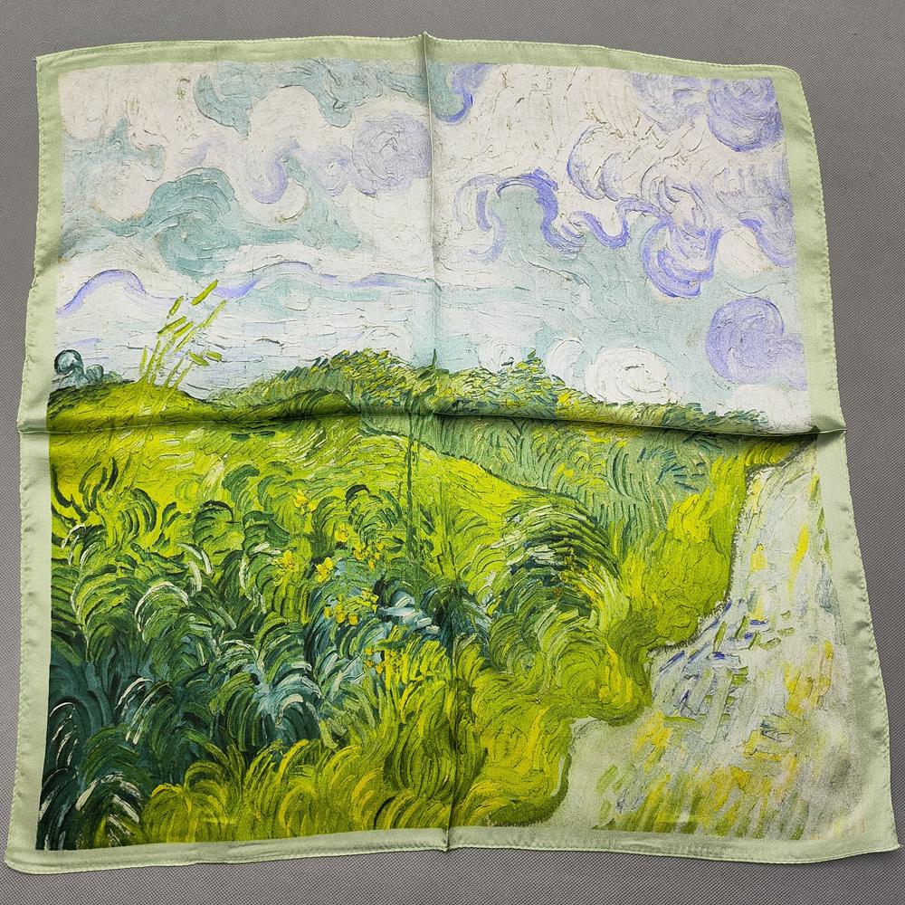 

[BYSIFA] Black Gold Small Square Scarves Printed Women Fashion Luxury 100% Natural Silk Scarf Elegant Ladies Neck Scarf 53*53