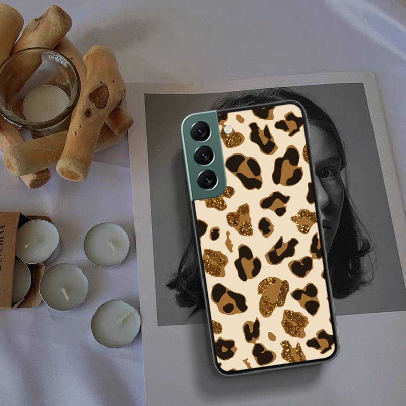 Leopard Print Pink Phone Case For Samsung Galaxy S22 S25 Ultra S21 S10 Plus S26 Edge S20 S23 S24 FE Cover Silicone Soft TPU