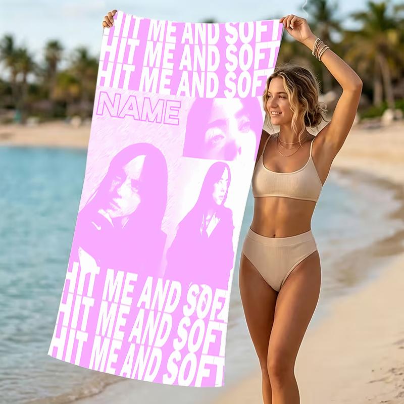 Customizable personalized beach towels Billie Eilish themed designs.Suitable for the beach, yoga, sports;ideal as beach accessories