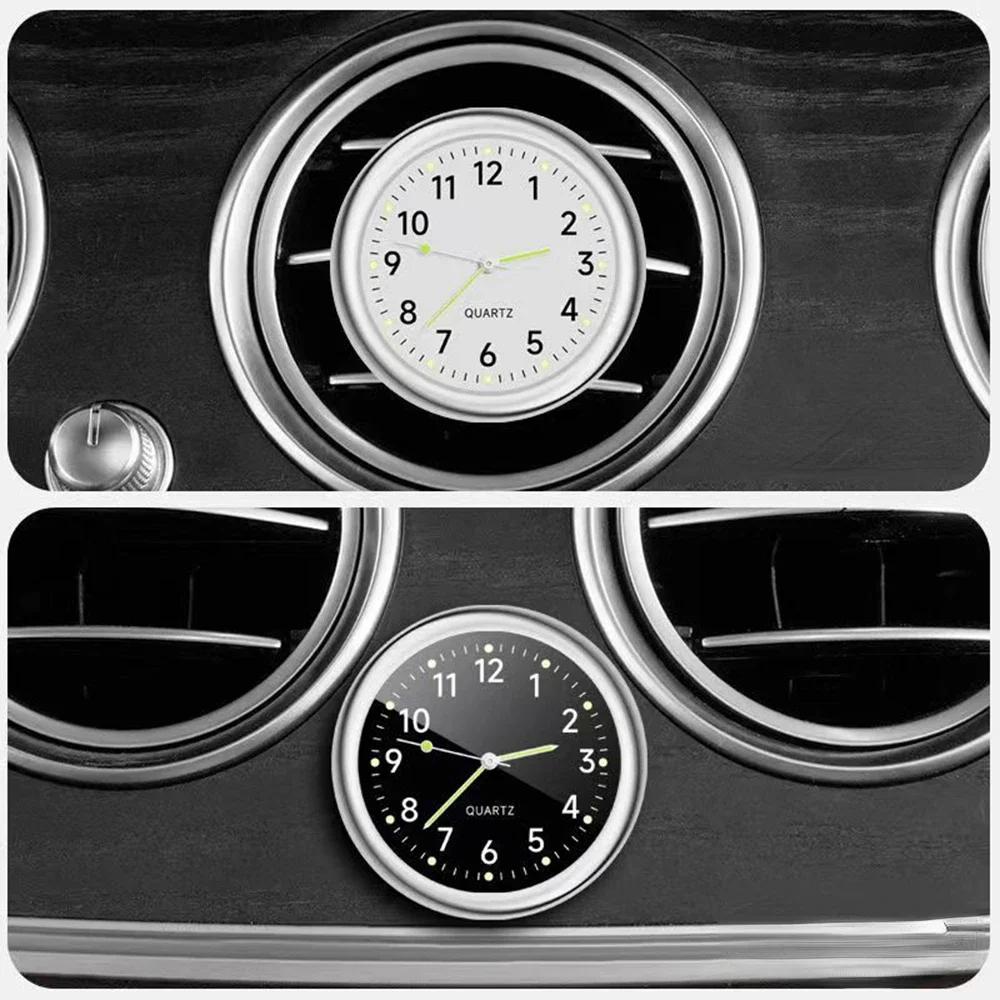 Mini Quartz Clock For Car Glow In The Dark Car Dashboard Watch Small Analog Clock Stick On Clock For Car Dashboard Analog Car