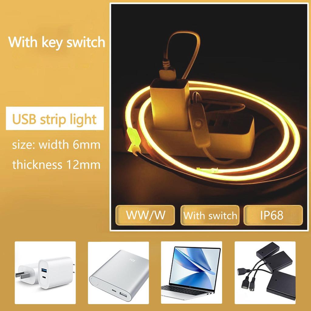 USB 5V LED Neon Light Strip with Button Switch - Frame Shaped Design