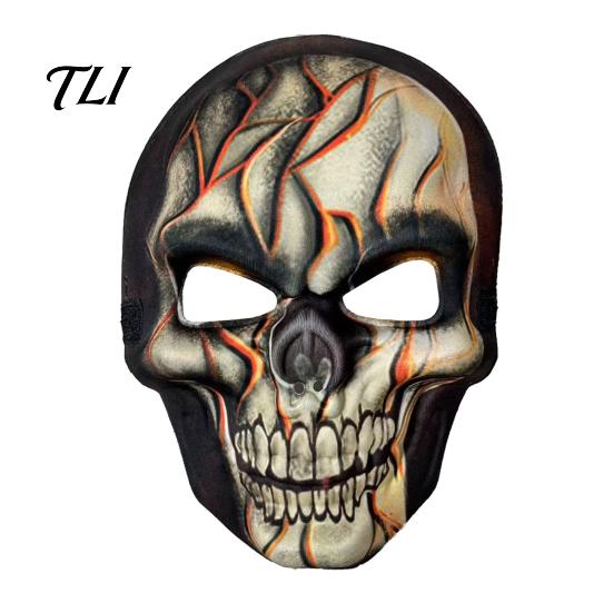 Scary Skeleton Face Masque Day of The Dead Skull Masque, Halloween Sugar Full Haunted House Cosplay Accessories Masquerade Party Accessory