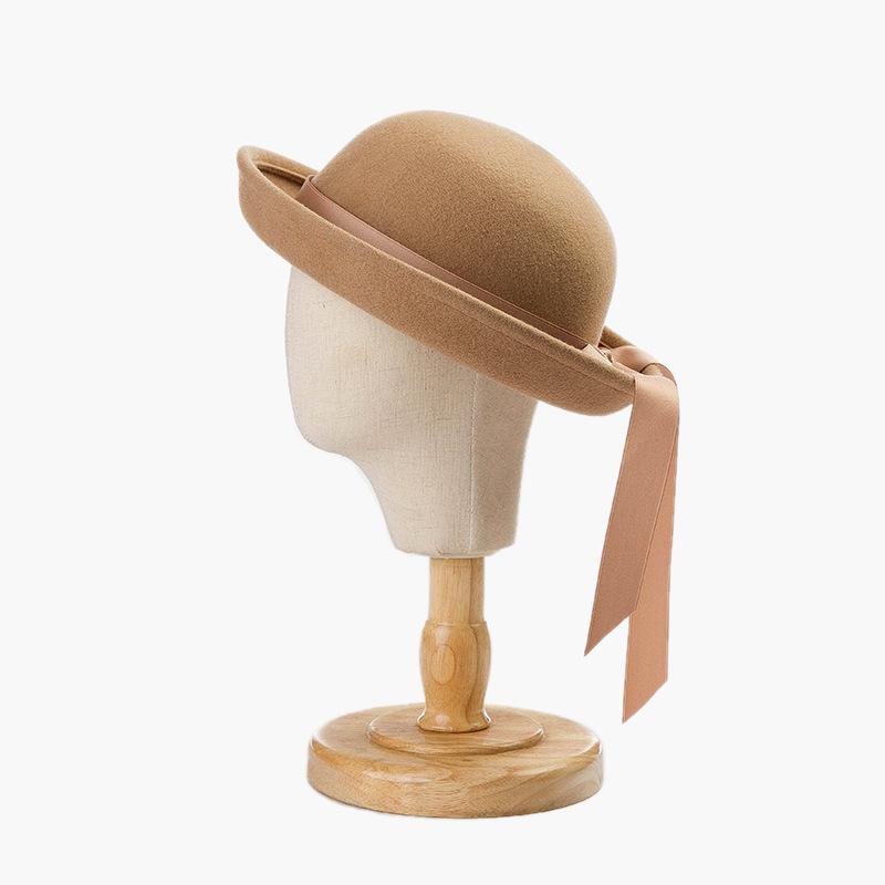 Kids Winter Wool Big Bowknot Wool Felt Children Holiday Leisure Kids Sun Cap Hat