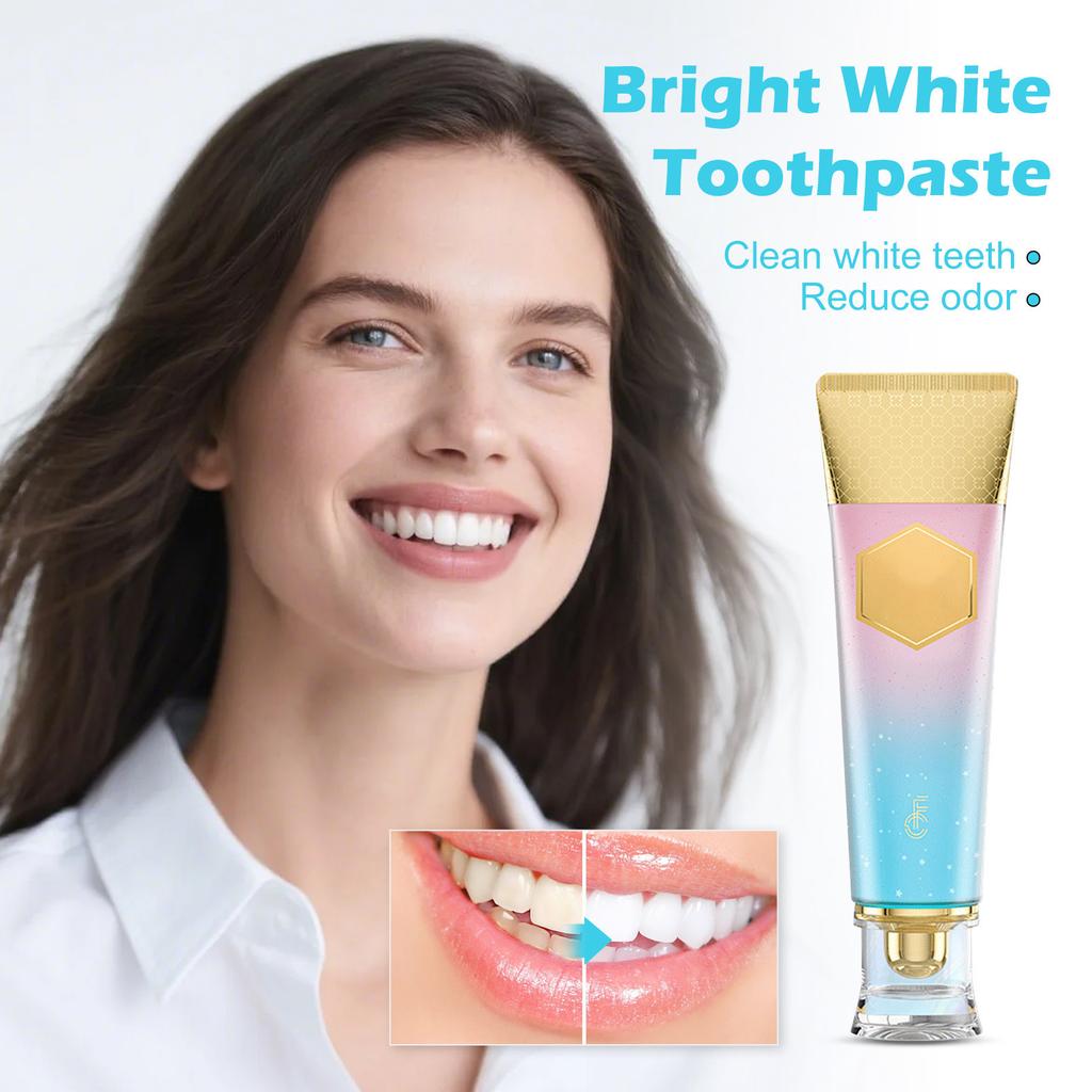 Dentifrice blanchissant, BodyAccel Dentifrice blanchissant intensif avec soin doux et naturel Élimination des taches en profondeur Pêche propre, améliore la santé, haleine fraîche