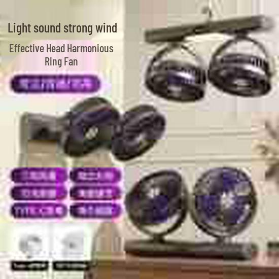 

Adjustable Double-Head USB Fan with Light for Home & Outdoor Use 392*227