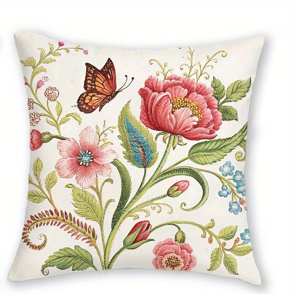 Наволочки с цветочным и животным принтом: Птицы, Бабочки и Цветущие Цветы Наволочка для дивана Декор для дома 45x45cm