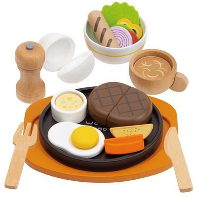 First Pretend Play Hamburger Set with Magnets, Wooden Toy, Educational Toy, Gift.