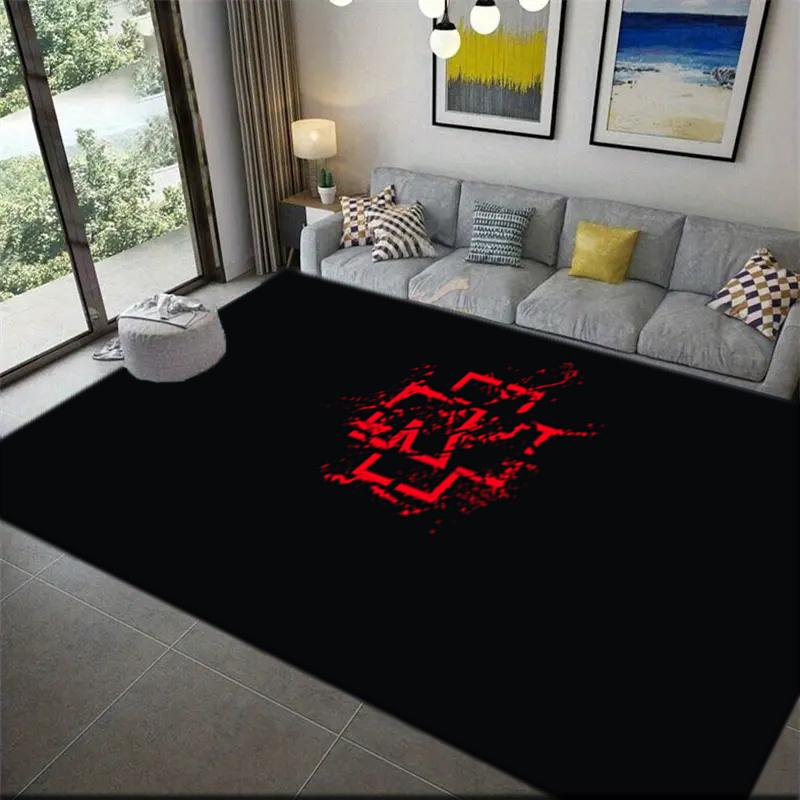 1Pc Rammstein Theme Printed Rectangle Carpet, Home Door Mat, Outdoor Travel Protection Carpet A6