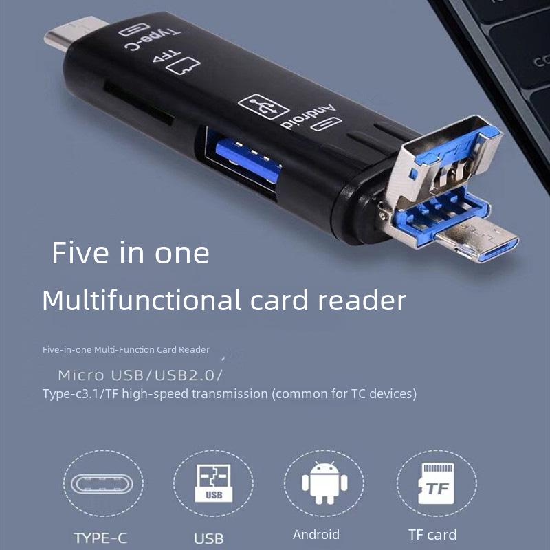 5-in-1 Multi-Function Type-C Card Reader USB OTG for Android, Mobile & Computer – TF Card Converter