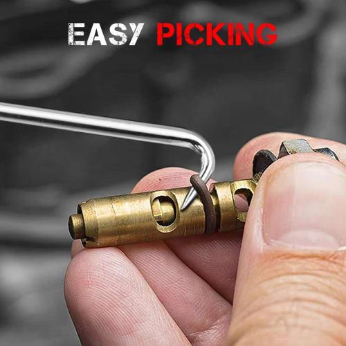 Picking Tool, Pick Tool, Pickup Tool, Precision Hook Set, 10-Piece Set with Storage Pocket, Easy to Carry, Long + Short Pick & Hook Tool, Oil Seal Rem