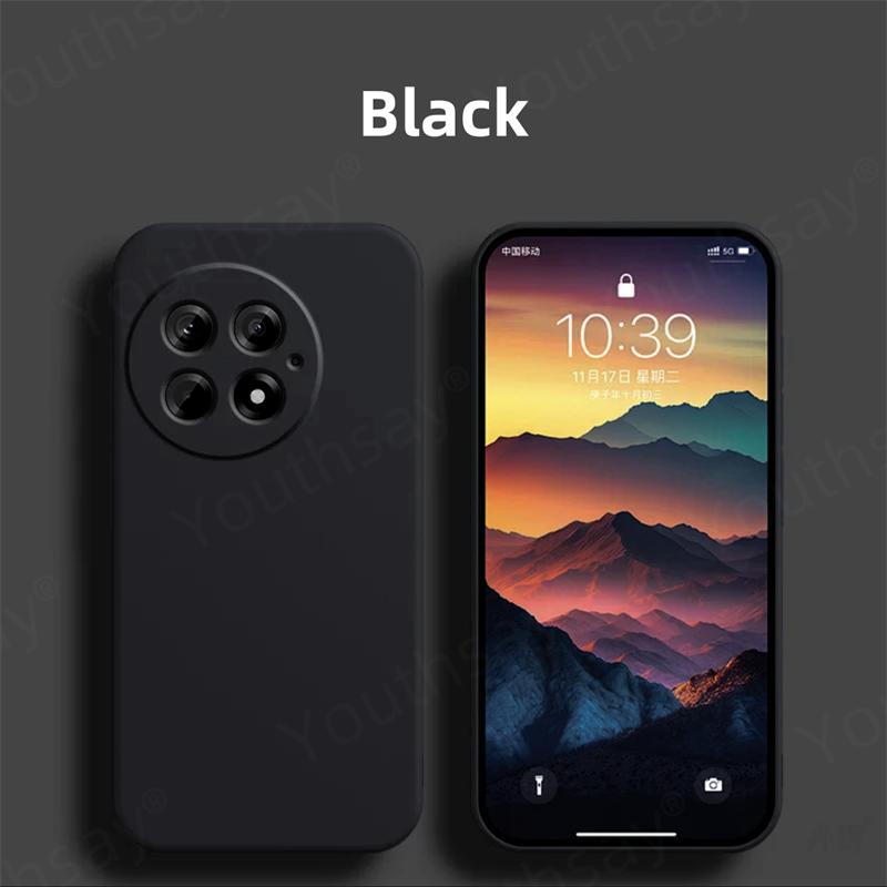 

Для Oneplus 13 жидкий силиконовый чехол Oneplus 13 чехол Fundas Coque мягкий TPU защитный чехол для камеры телефона Oneplus 13 12 12R 11 For Oneplus 12R чёрный