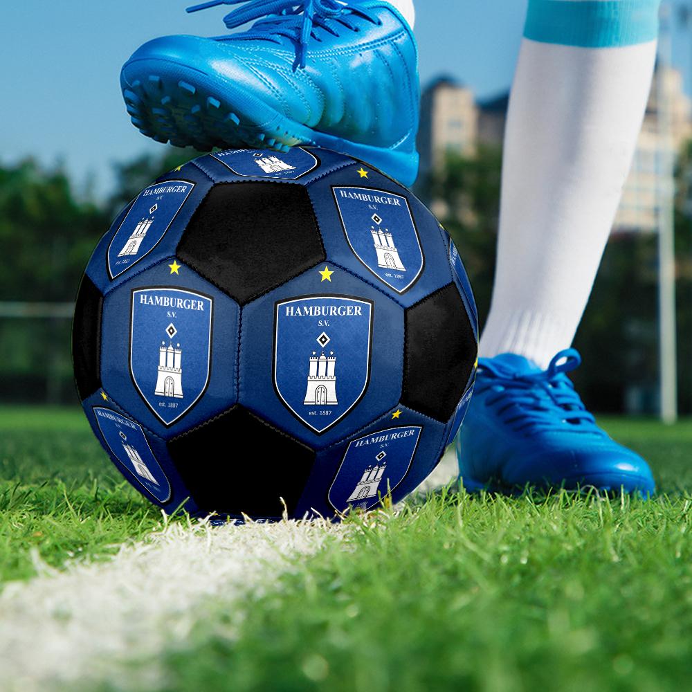 Hamburger Sportverein 2 Indoor Soccer Ball Colorful Machine Stitched PVC Size 5 Team Training Competition Ready Durable High-Bounce Cool Sports Gift