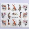 5 Pieces Lovely Animals Nail Sticker Flower Decal Animal Fox Wolf Flamingo Deer Design for Nail Art Decoration