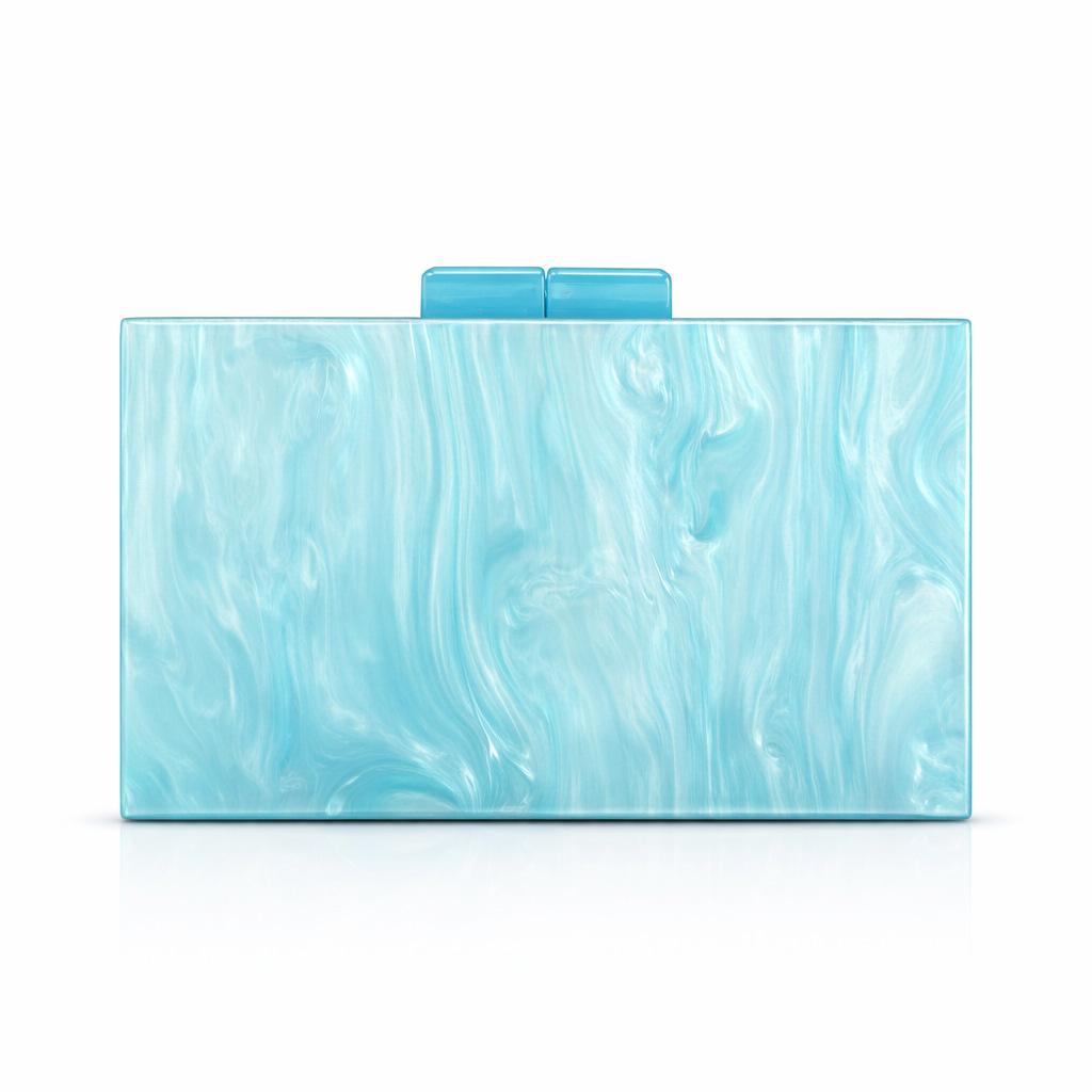 

Women S Pearlescent Acrylic Dinner Bag Shoulder Diagonal Across Wedding Banquet Clutch Bag небесно-голубой