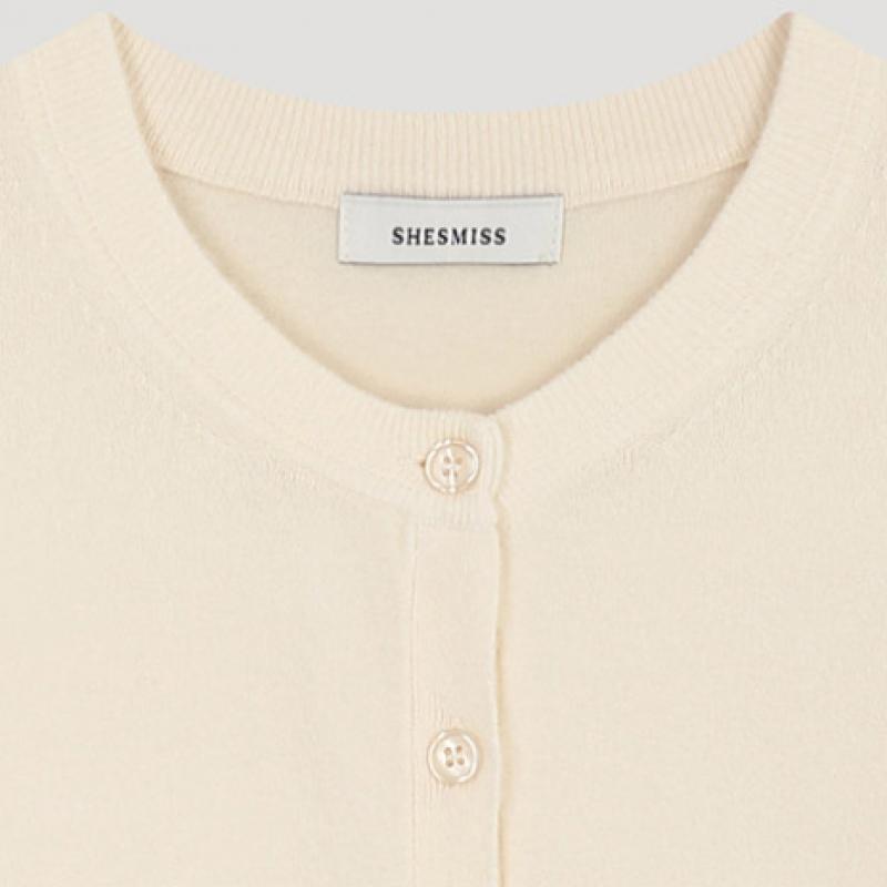 [shs Miss] Button Up Round Neck Cardigan Sskcdo12510 Cr