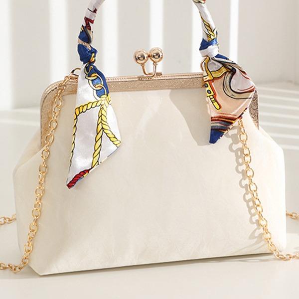 Elegante Bolso Bandolera Cuadrado de Perlas: Nuevo estilo chino para noches versátiles