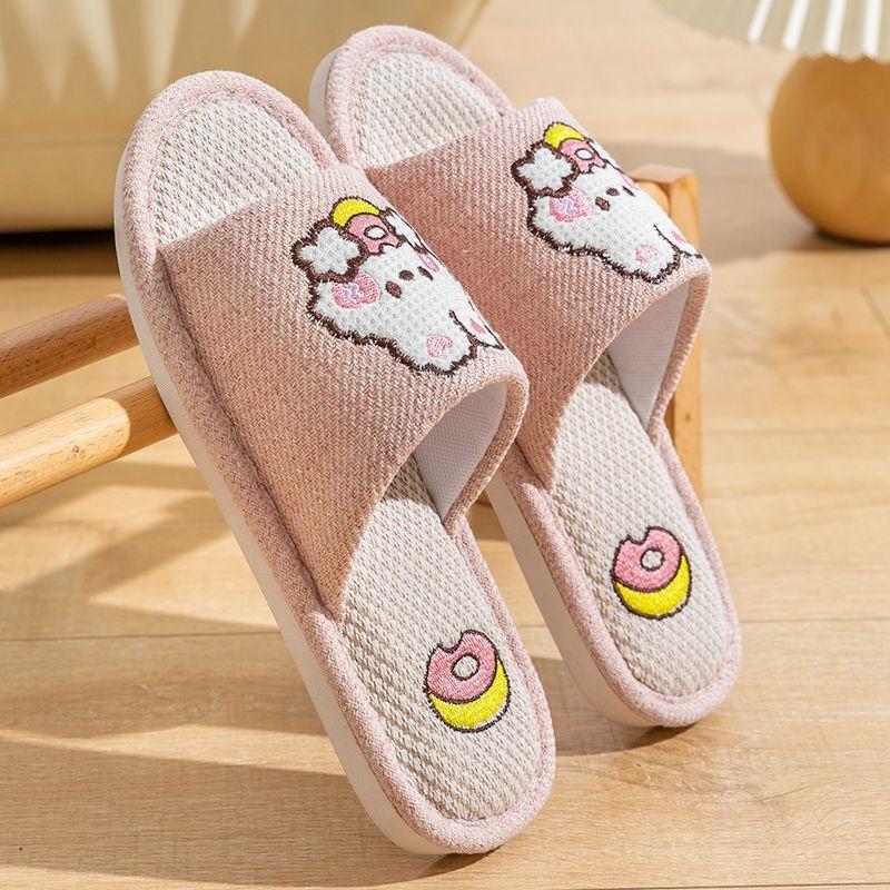 

Летние модные женские домашние тапочки, домашняя обувь, женские слипоны на плоской подошве, женские шлепанцы, домашние тапочки 36-37 розовый