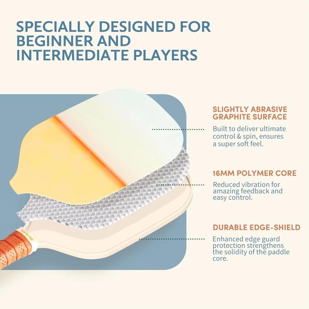 2026 Pickleball Paddles Set 2/4 USAPA Approved Graphite Fiberglass Racket 2 Paddles 4 Balls 1 Portable Carry Bag Adult 227g