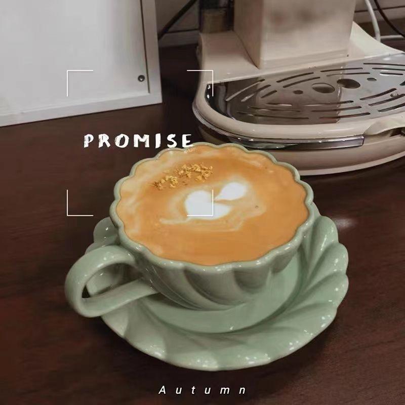 Creative Lace Plain Ceramics Coffee Cup With Saucer Home mugs Office Coffeeware Caffe Latte Mug Tea Cup set Gift