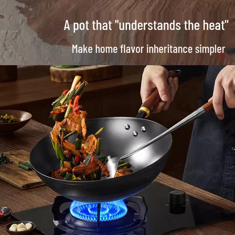 Supor 32cm Flat-Bottom Stainless Steel Wok