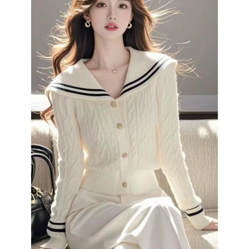 

Модный вязаный женский свитер, осенний повседневный кардиган с длинным рукавом, женский облегающий однобортный элегантный зимний кардиган 2412 One Size белый