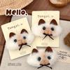Autumn & Winter Plush Siamese Cat Hairpin - Cute Fluffy Kitten BB Clip for Girls