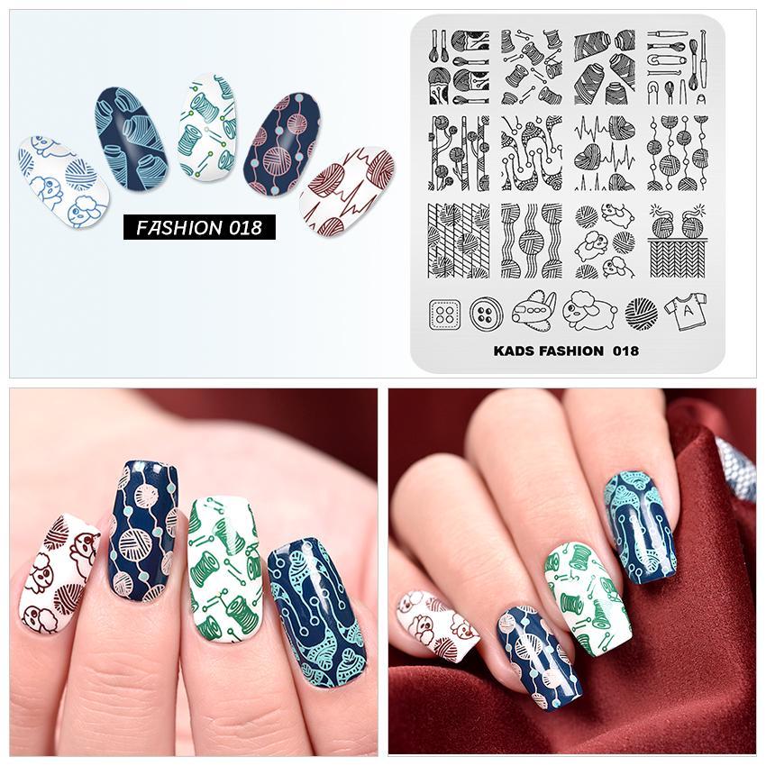 kads Fashion 018 Nagelstempelvorlage Modedesigns Nailart Stempelplatten Bild DIY Maniküre Dekoration Muster Werkzeug