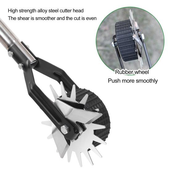 Obrotowa ręczna obrzynarka do trawnika z długim uchwytem Konstrukcja z ostrymi zębami Regulowana długość Odporna na rdzę Obrzynarka do trawnika Narzędzie ogrodowe