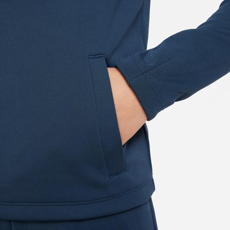 Nike Solid Color Half-Zip Round Neck Pullover Sweatshirt Kids sweatshirt Blue DC9154-454