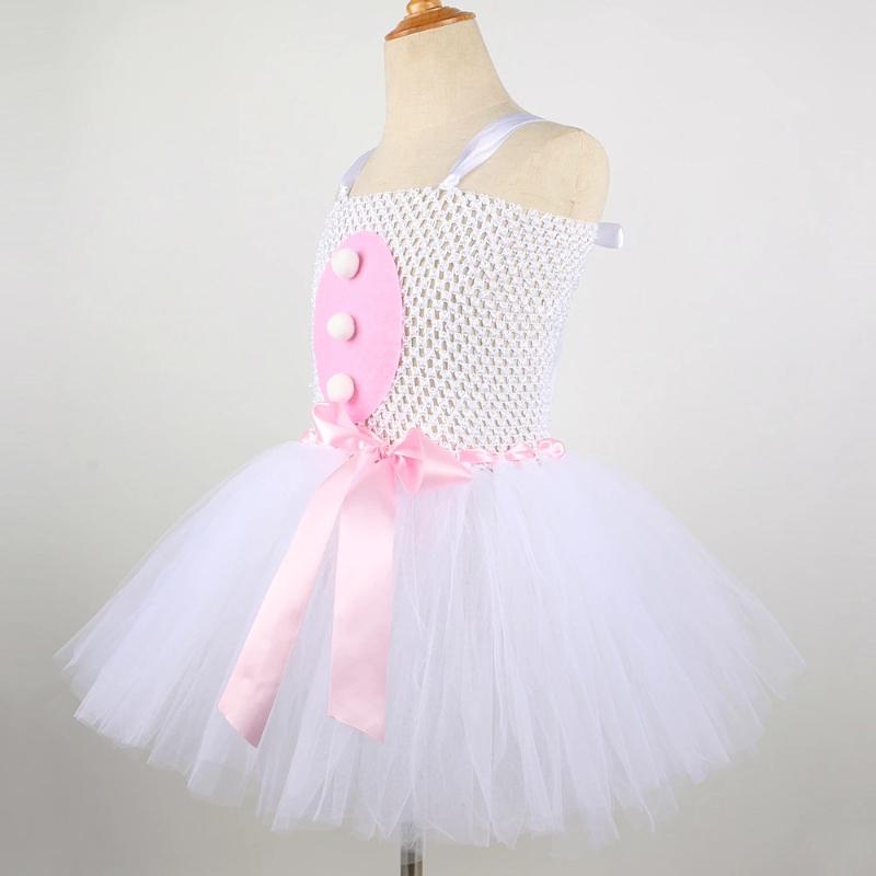 Vestito Tutù con Coniglietto Pasquale Floreale per Neonate Costume da Coniglio di Halloween per Bambini Piccoli Vestiti Cosplay Animali Outfit in Tulle per Bambina