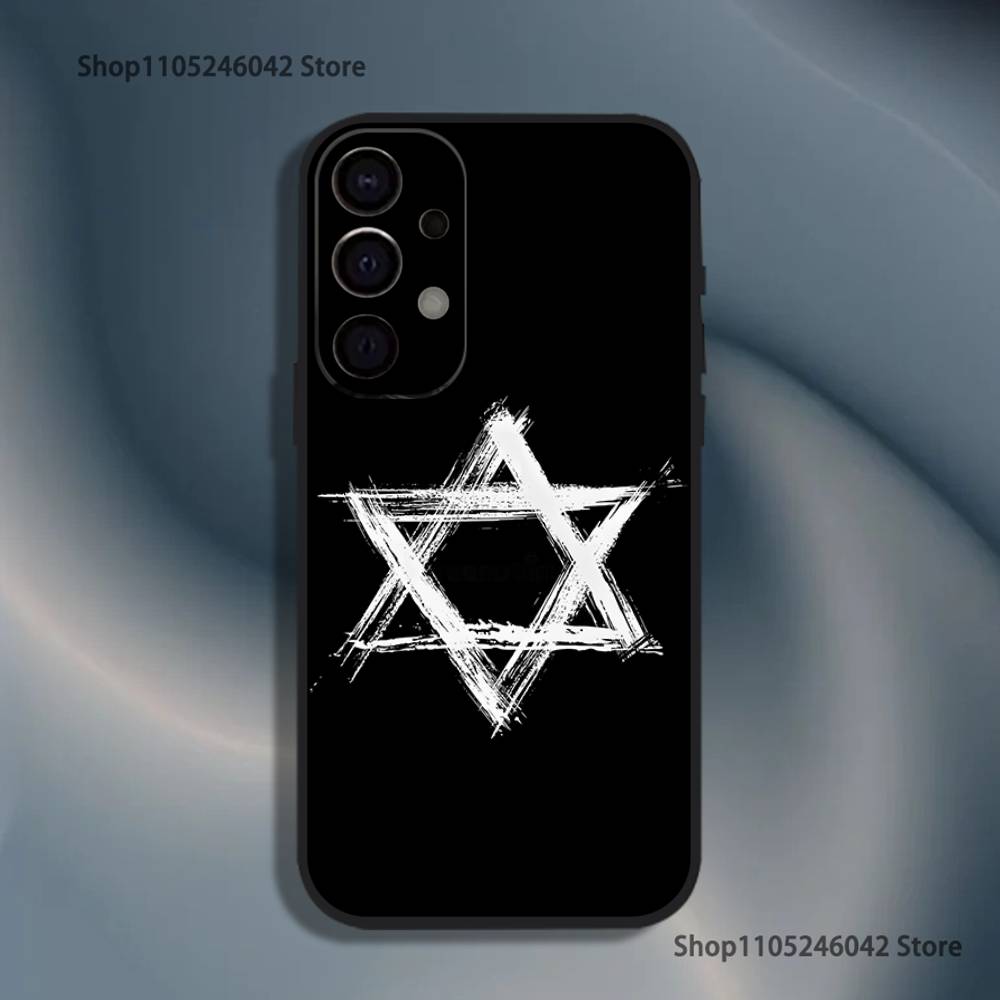 

Символ Звезда Давида Чехол для телефона Samsung S26, S25, S24, S21, S22, S23, S30, Ultra, S20, Plus, Fe, Lite, 5G Черный Чехол Samsung S21fe