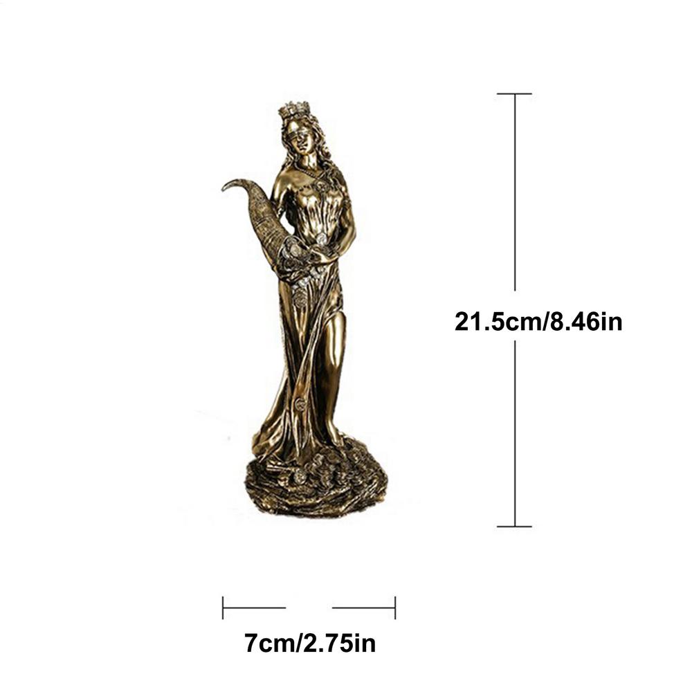 Goddess Fortune Statue Figurine Collectible Miniature Luck Lady Greek Statue Good Fortune Sculpture Exquisite Home Interior
