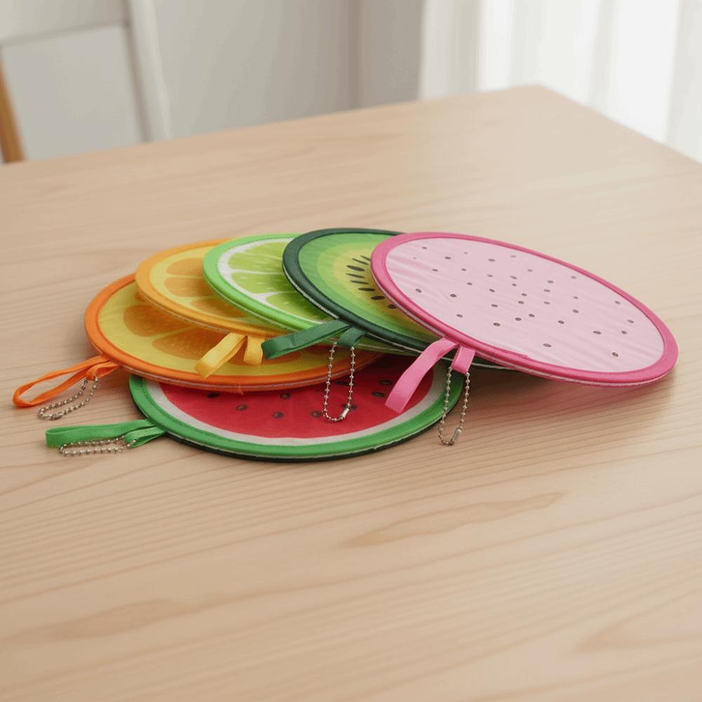 Fruit Style Round Foldable Hand Fans Portable Cooling Fans Cute Handheld Folding Fan Summer Events