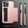 AMORUS For iPhone 14 Pro Case with Sliding Card Holder PC TPU Phone Back Cover